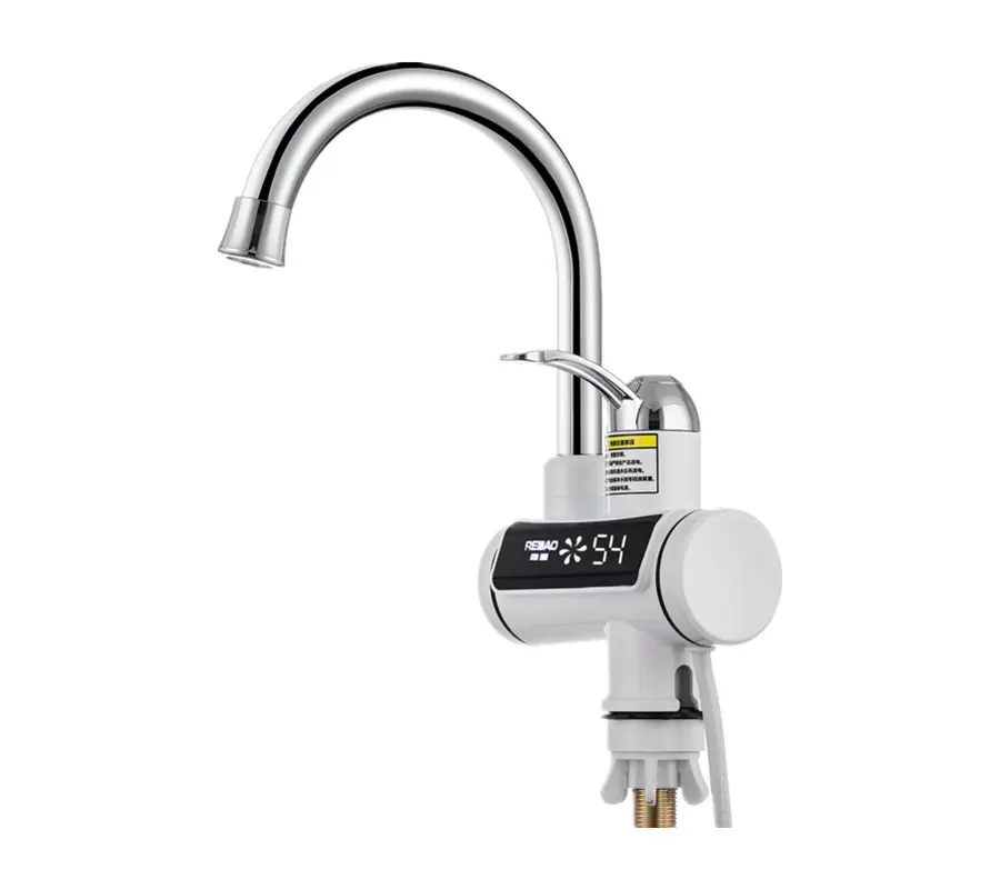 Robinet chauffe-eau électrique instantané 220 W, 3000 V, pour évier et lavabo, affichage de la température, eau chaude