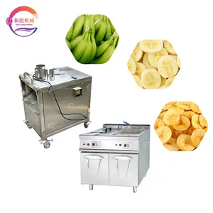 Trancheuse de plantain et de chips de banane électrique automatique Machine à frire les chips de banane Machine à fabriquer les chips de plantain
