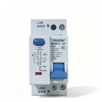 Disjoncteur différentiel Nader NDB1L-32 UL RCCB 1P+N 6-32A Courbe C AC240V pour distribution industrielle basse tension