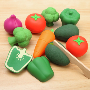 BPA FREE Silicone bằng gỗ giả vờ để chơi nhà bếp trò chơi thực phẩm đồ chơi rau cắt đồ chơi cho trẻ em trẻ em - Product Image 2