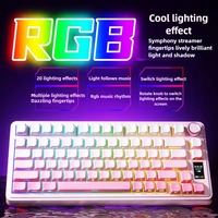 Teclado Mecánico Inalámbrico S75Pro Tri-Modo RGB Hot Swap 2.4Ghz USB-C con Perilla Personalizable, Accesorios para Gamers, Juegos de Escritorio