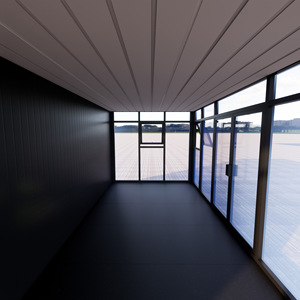 Casa Contenedor Minimalista Moderna, Tienda Rectangular con Ventanas Grandes de Vidrio para Cafetería/Tetería - Product Image 4