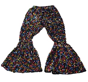 <span class=keywords><strong>Pantaloni</strong></span> a zampa di <span class=keywords><strong>velluto</strong></span> moda ragazza all'ingrosso personalizzati <span class=keywords><strong>pantaloni</strong></span> a campana con paillettes glitterate abbigliamento boutique da ragazza - Product Image 1