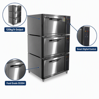 Cuisinière à riz et cuiseur vapeur automatique électrique intelligent en acier inoxydable de grande capacité pour restaurant, usage commercial et industriel