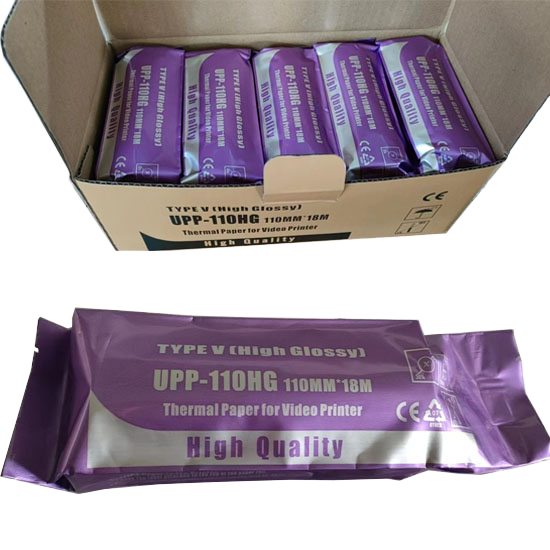 Factory Direct High Glossy Thermal Paper Roll 110mm X 18m Single Layer Model UPP 110HG for Ultrasound Printers