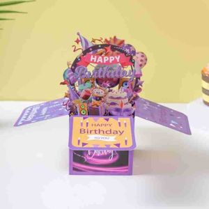 Boîte de carte de voeux Pop-up 3D personnalisée 'Happy Birthday' en papier style musique inspirée pour maman vente en gros - Product Image 6