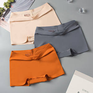 Mutandine senza marcatura di seta di ghiaccio <span class=keywords><strong>boxer</strong></span> inguinali <span class=keywords><strong>da</strong></span> <span class=keywords><strong>donna</strong></span> pantaloni di sicurezza quattro angoli Anti-luce estate sottile - Product Image 4