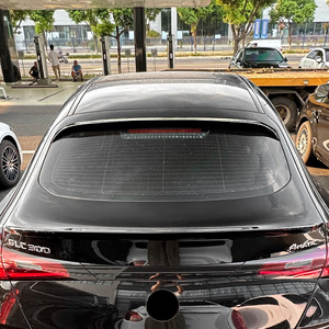 Mercedes-Benz Rear Spoiler Carbon Fiber Texture Piano <b>Black</b> ABS Wing Shaped For 2023 GLC Coupe <b>Trunk</b> Mount - Product Image 2