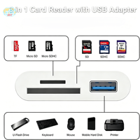 Lector de Tarjetas OTG 3 en 1 al por Mayor, Adaptador de Lector de Tarjetas USB Tipo-C TF/SD para Computadora Portátil, Teléfono, Tableta, Conector de Tarjeta de Memoria Externa