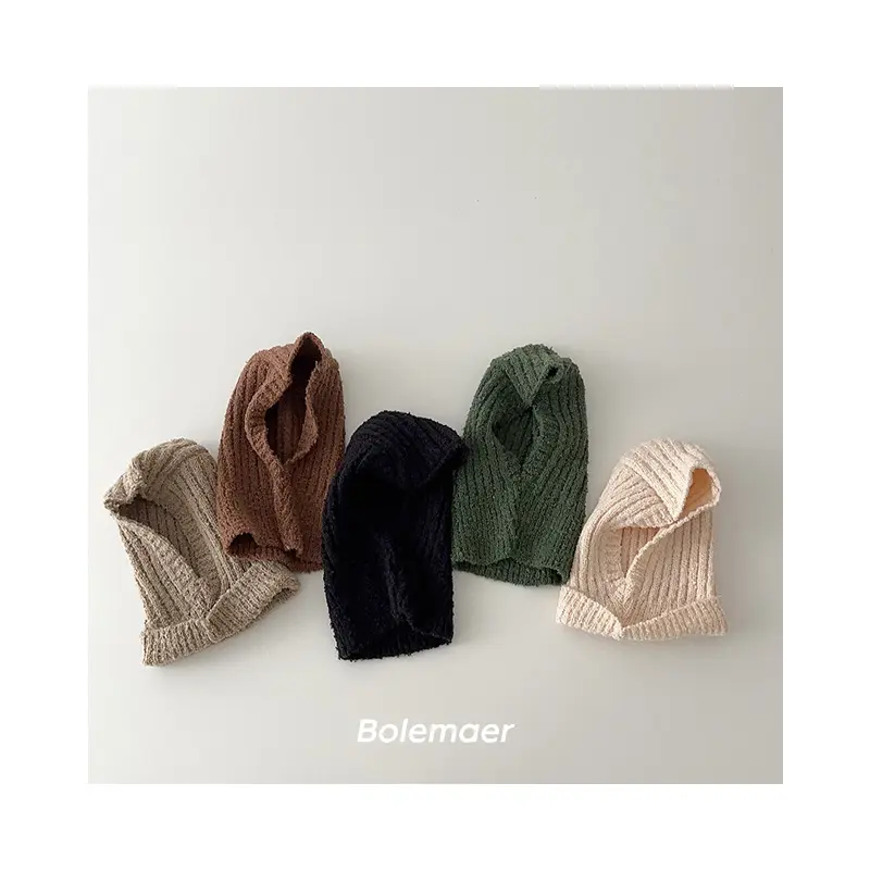 Ins versione coreana di cappelli di lana per bambini cappello da collo autunno e inverno cappelli Unisex caldi stranieri a maglia integrati per bambini