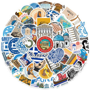 50 autocollants touristiques de la Grèce, de la cité d'Athènes, souvenirs de <span class=keywords><strong>voyage</strong></span> grecs - Product Image 1