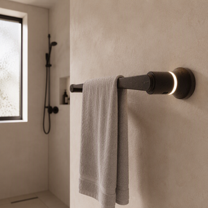 Wall Mounted <b>Towel</b> Bar Robe <b>Hook</b> Matte Black Brushed Nickel Zinc Plastic Bathroom Rack - Product Image 6
