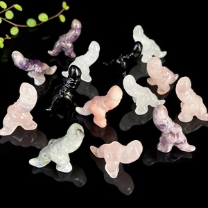 Nouvelles Pierres de Cristal de Guérison de Style Unique, Artisanat Unique, Sculpture en Cristal Gravée en Forme de Dinosaure pour la Décoration - Product Image 6