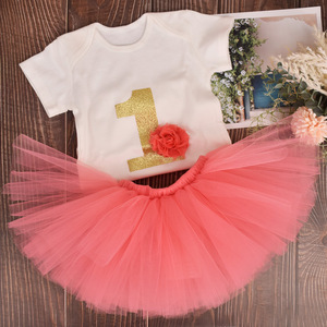 Vestito Tutu da Principessa Rosa con <span class=keywords><strong>Fascia</strong></span> per Capelli a Fiori per il Primo Compleanno delle Bambine Costume da Ballo per 1 Anno - Product Image 6