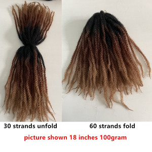 Harga Pabrik Grosir Ombre Marley Braids Afro Kinky Curly Bulk <span class=keywords><strong>Twist</strong></span> Rambut Kepang <span class=keywords><strong>Crochet</strong></span> Braids <span class=keywords><strong>Cuban</strong></span> <span class=keywords><strong>Twist</strong></span> 14-24 inci - Product Image 5