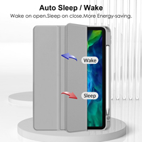 Coque arrière transparente en PC avec bord en TPU pour iPad Pro 11 avec emplacement pour stylet et protection antichoc