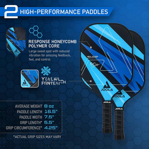 สำหรับไม้พายพิกเกิลบอล ชุด 2 ชิ้น หลายสี พื้นผิวไฟเบอร์กลาสเสริมแรง น้ำหนักเบา 950 กรัม ทนทาน เหมาะสำหรับผู้เริ่มต้น - Product Image 3