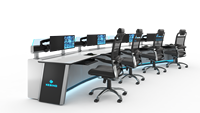 Console de Commande Ergonomique en Métal pour Salles de Contrôle CCTV de Villes Intelligentes, Centres de Contrôle de Données, Centres Commerciaux, Salles de Sport et Hôtels - Design Moderne