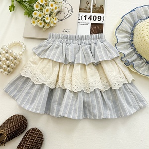 Ensemble deux pièces d'été <span class=keywords><strong>pour</strong></span> filles, avec débardeur sans manches en dentelle et jupe à volants superposés - Product Image 4