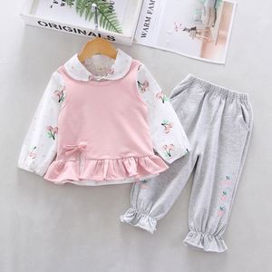 Vêtements pour enfants en gros, magnifiques ensembles pour bébés filles à fleurs et nœuds, achat direct en Chine - Product Image 1