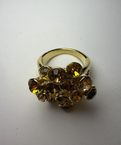 Anillo Tradicional Ajustable de Lujo con Cristales Multicolores, Bañado en Oro, con Piedras Preciosas Naturales Arcoíris para Mujer, Hecho en China - Product Image 1