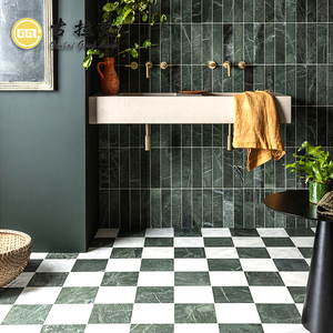 Dalles <span class=keywords><strong>de</strong></span> mosaïque en marbre vert naturel, découpées sur mesure, pour sols intérieurs - Product Image 2