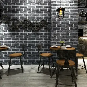 Chinese style antique brick pattern wallpaper store decoration 3D Restaurant restaurant hotel corridor red brick retro wallpaper