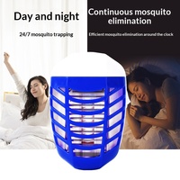 Tueur de moustiques électrique à ondes lumineuses, silencieux, pour usage domestique, non toxique, en ABS, avec une portée de 41-60 cm