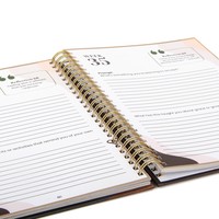 Diario con Cubierta de Papel Kraft y Logotipo Personalizado, con Páginas Rayadas, Encuadernado con Espiral, 100 Páginas, Tapa Dura, Venta al por Mayor