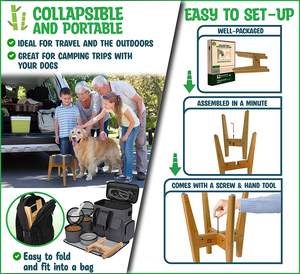 Köpek suyu yiyecek kasesi besleyici standı-yükseklik 12 inç, ayarlanabilir genişlik 7-10 inç-yükseltilmiş yükseltilmiş Pet sabun tutucu-orta ila La - Product Image 5