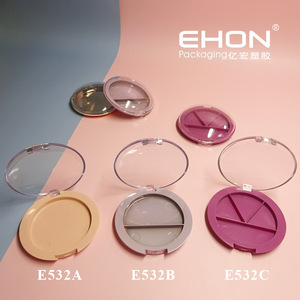 Boîtier vide pour fard à joues avec couvercle transparent surélevé, personnalisable, à 1/2/3 compartiments, en plastique AS/ABS, pour palette de fards à paupières et poudre cosmétique - Product Image 1