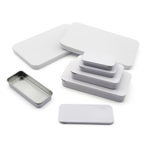 50ml 100ml 150ml White Packing <b>Container</b> Tin Can <b>Box</b> Rectangle Packaging Tins Jars square Tins - Product Image 1
