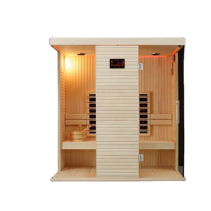 Swangkia-finition de sauna à double infrarouge, électronique, commande tactile, bois, salle en bois