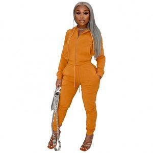 Conjunto de chándal de dos piezas para mujer, ropa deportiva con capucha y cremallera, color negro, para otoño e invierno, <span class=keywords><strong>2022</strong></span> - Product Image 4