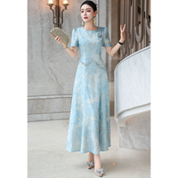 Nouvelle Robe Longue Élégante et Tendance pour Femme, Style Français, Perlée, Respirante, Vintage, Coupe Ample, Luxe Léger, Idéale pour l'Été et les Loisirs