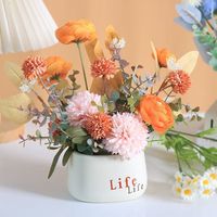 Ornamen Bunga Plastik Injeksi Simulasi Realistis Dekorasi Floral Ruang Tamu Pengaturan Kulkas