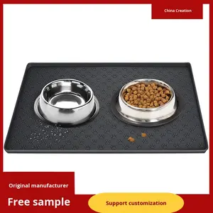 Meistverkaufte Katzen- und Hundematte aus Silikon Leicht zu Reinigen Wasserdicht Hitzebeständig Katzenpfoten-Muster 2mm Dick 48x30cm - Product Image 2