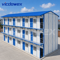 VICDOWEX Maison préfabriquée contemporaine de type K à trois étages pour dortoirs et bureaux de travailleurs de chantier