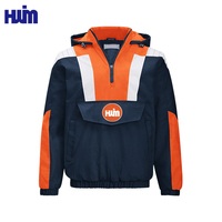 Veste à capuche zippée pour homme, 100 % nylon, résistante à l'eau, avec poche avant, décontractée, pour sports de plein air, coupe-vent, personnalisable