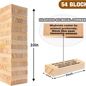 Jenga para niños, juego de apilar bloques para niños, juego interactivo de construcción de bloques entre padres e hijos, juego de mesa educativo, regalo. - Product Image 4