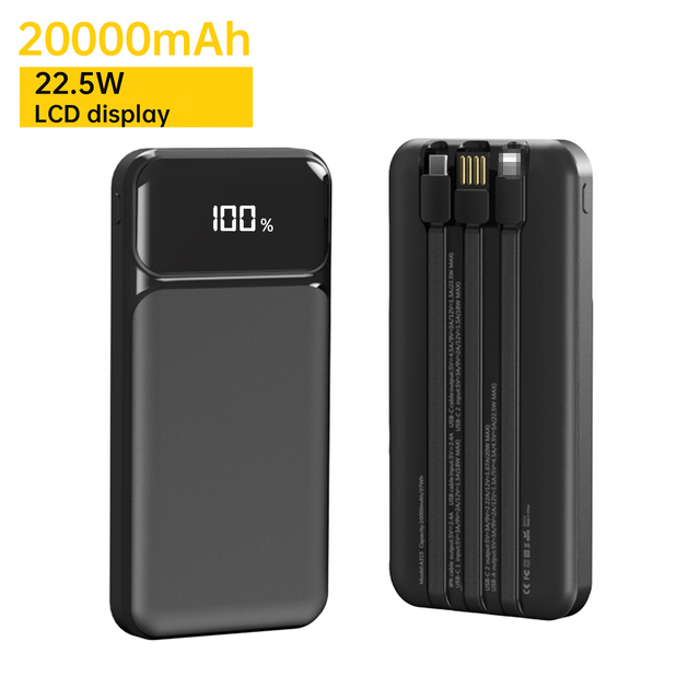 20000mAh Power Bank PD 22.5W Fast Charging Power Banks Portable Phone Charger PowerBank 20000mAh Aspor A316