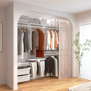 Lussuoso sistema di armadio modulare a forma di L regolabile in altezza flottante ripiano in lino per armadio Garage muro di stoccaggio - Product Image 5