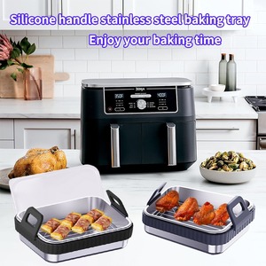 Plateau de cuisson en silicone de qualité alimentaire pour friteuse à air, ustensiles de cuisson sûrs, résistants aux hautes températures, pliables, faciles à nettoyer - Product Image 6