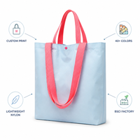 Sac fourre-tout personnalisé en toile de polyester, vente en gros, logo personnalisé, sac de shopping réutilisable écologique, fabricant OEM