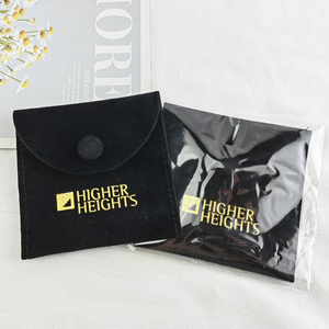 Custom Velvet Jewelry Display Pouch Microfiber Faux Suede Flap <b>Envelope</b> Necklace Earring Jewelry Packaging Bag with logo - Product Image 3
