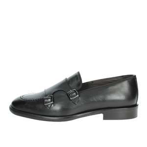 Mocassins en cuir noir Exton Uomo 163 Nero pour hommes, chaussures habillées, taille 44 - Product Image 1
