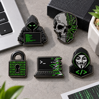 Badge en émail dur et souple sur le thème de la cybersécurité, personnalisé, en alliage de zinc, collection d'épingles de revers, cadeau promotionnel en gros