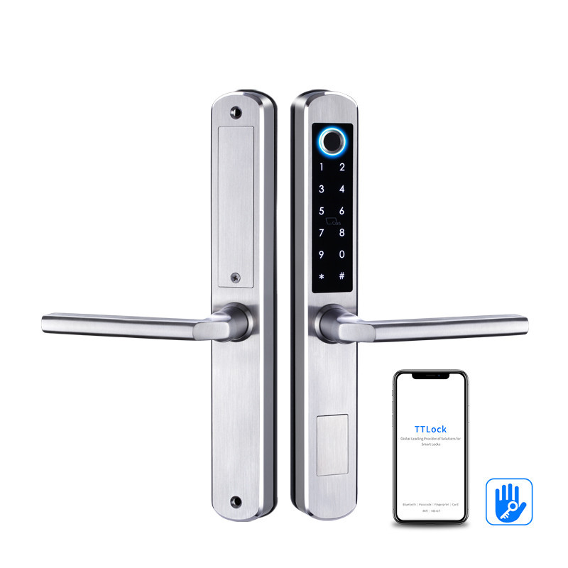 Ttlock 304 Stainless Steel Hotel Access Fingerprint Lock Smart Card Hotel Room Door Lock Key Smart Door Lock For Top Grade Hotel