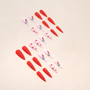 Tender Love French Manicure 24 Set para niñas Uñas portátiles <span class=keywords><strong>de</strong></span> Punta larga para el día <span class=keywords><strong>de</strong></span> San Valentín Vacaciones para aplicación <span class=keywords><strong>de</strong></span> dedos - Product Image 4