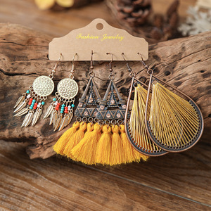 Boucles d'oreilles pendantes tendance, style bohème, avec pompons, en alliage, pour femme, pour un usage quotidien - Product Image 3
